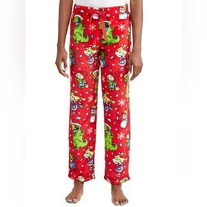 Nickelodeon Rugrats Christmas Super Minky Fleece Red Pajama Pants Women’s 3X